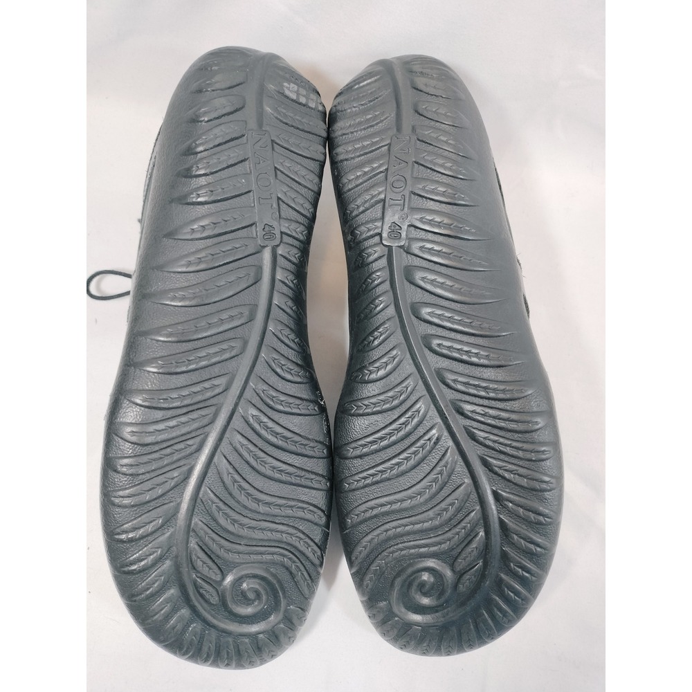 Naot Timu Black Suede Patent Leather Lace Up Ghillie Flats - Picture 5 of 5